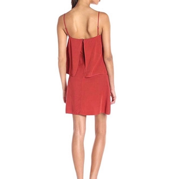 Splendid Rust Red Layered Ruffle Off-Shoulder Dress | Size Small - Picture 2 of 11